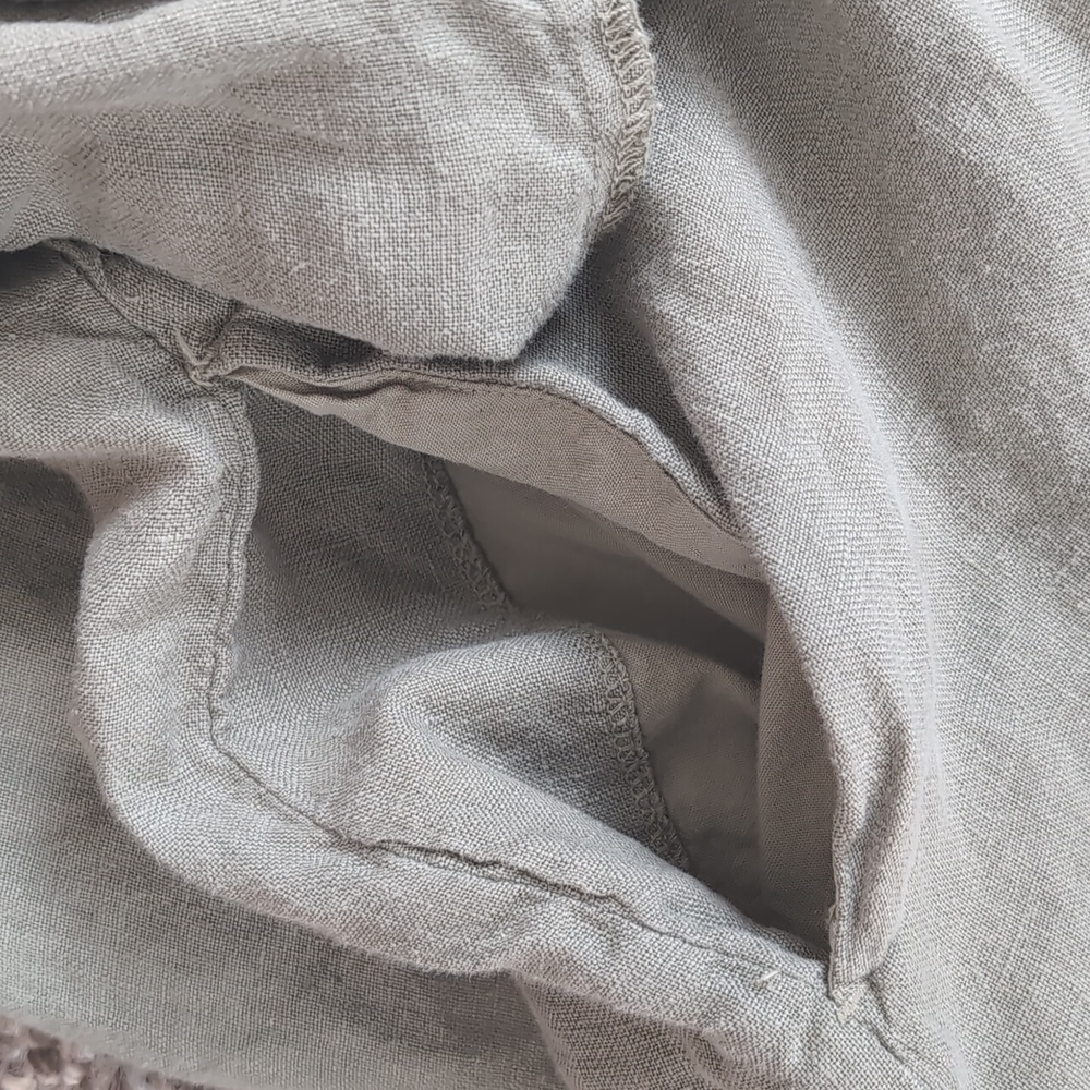 Long Linen Zara Sage Green Medium Duster - Picture 6 of 6
